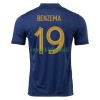 Maillot de Supporter France Benzema 19 Domicile Coupe du Monde 2022 Pour Homme